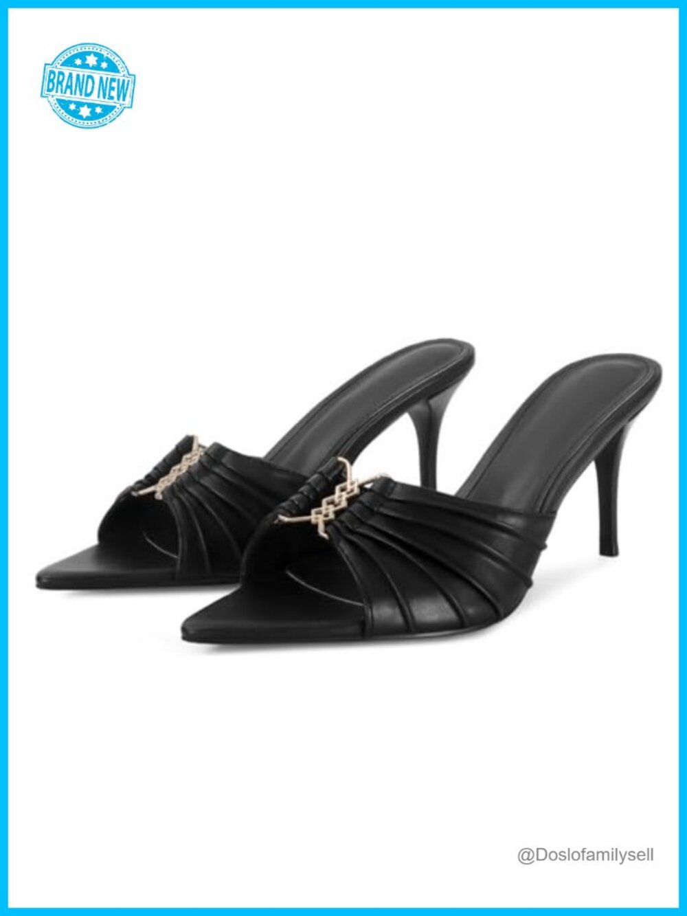 Ruched Kitten Heel Sandals Pointed Peep Toe Slip On Stiletto Pumps Dressy